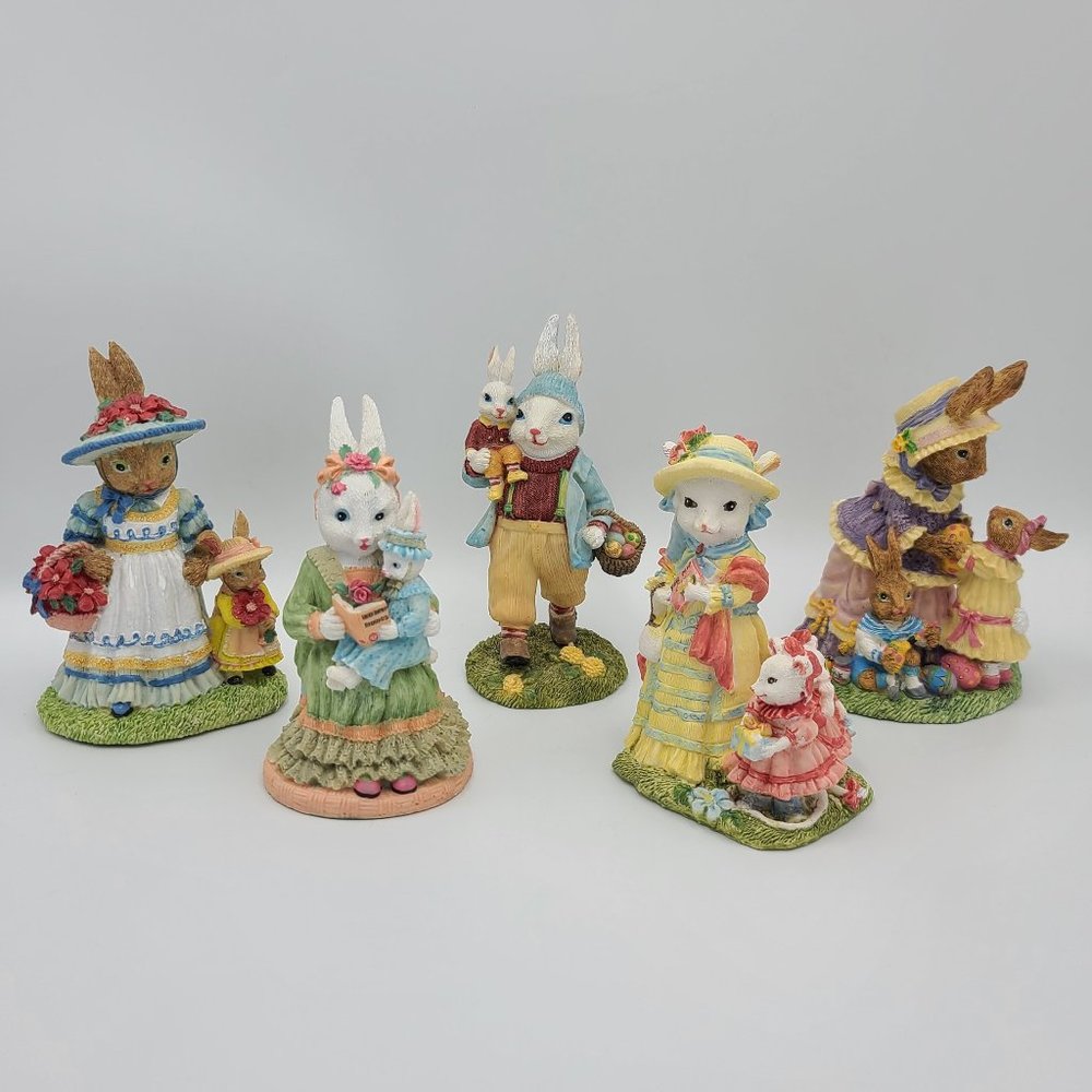 Vintage 1995 Easter Spring Figurines set of 5
